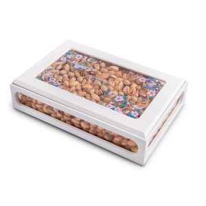 جعبه کادویی چوبی لوکس پسته رضا دستچین اکبری