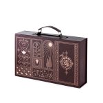 پک سوغات کرمان طرح چمدان چرمی قهوه ای رضا